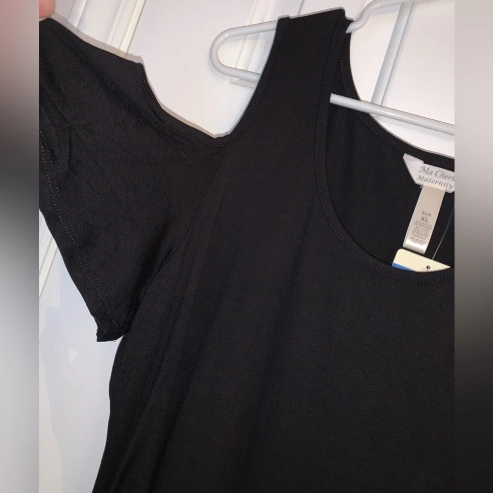 Ma Cherie Maternity Black cold shoulder Dress , size XL - Picture 4 of 8